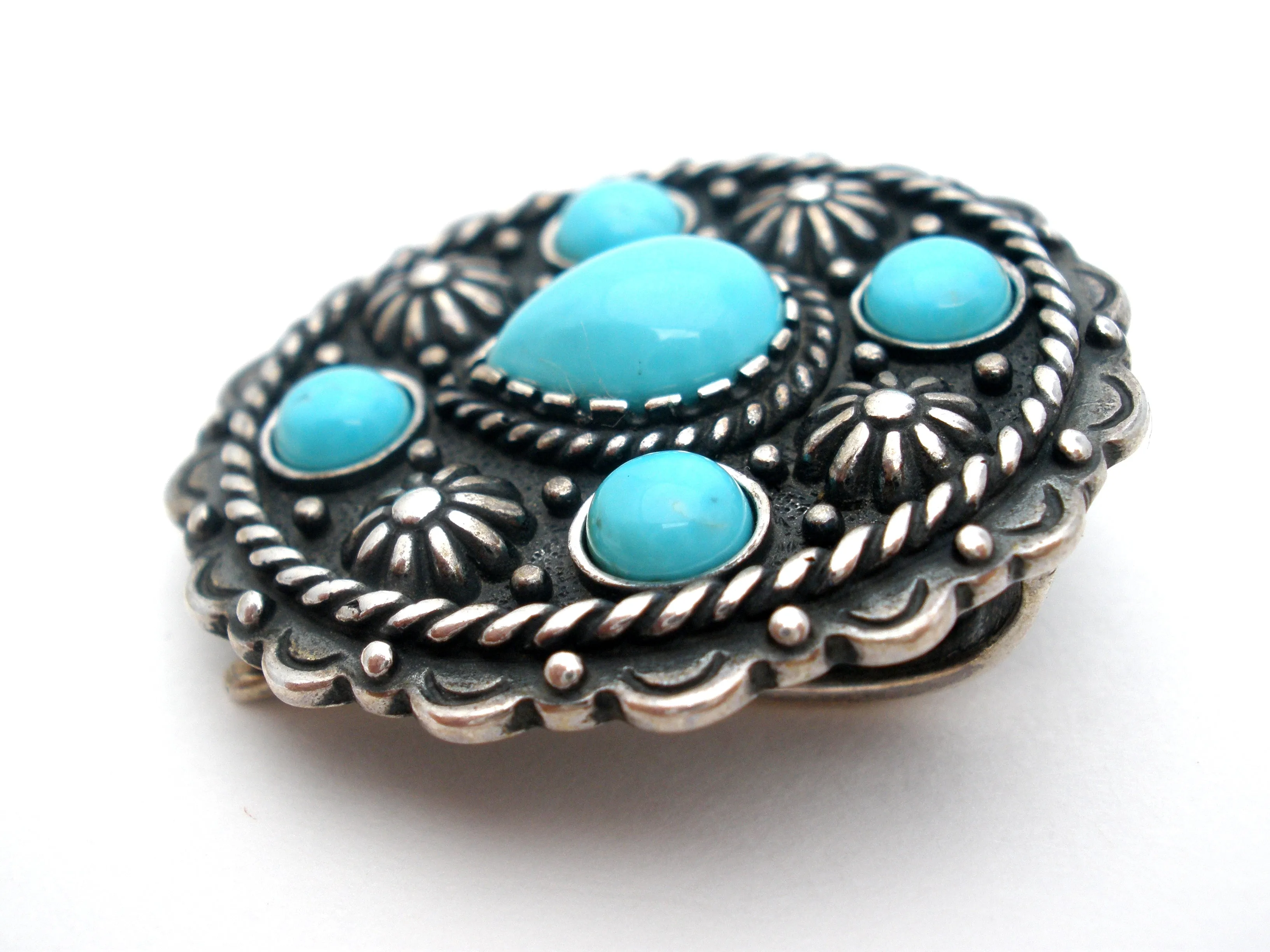 Turquoise Sterling Silver Slide Pendant