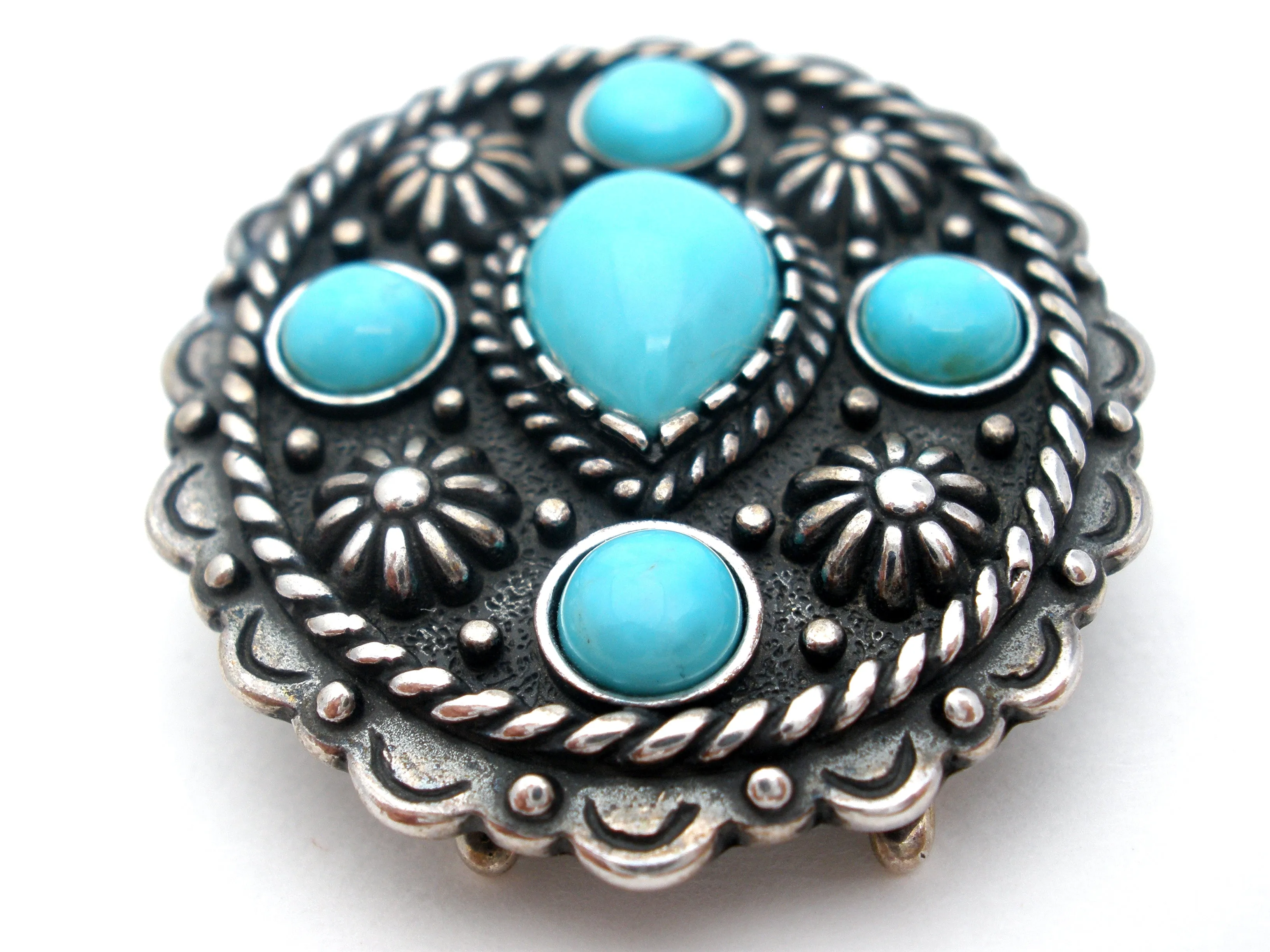 Turquoise Sterling Silver Slide Pendant