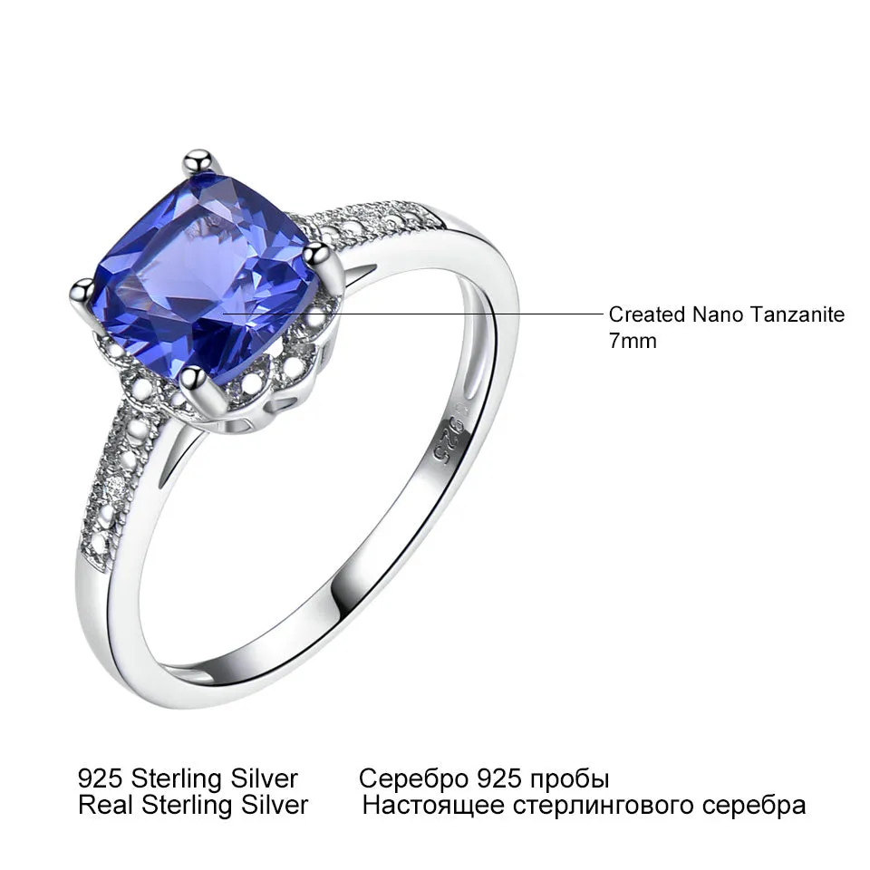 UMCHO  Women's Sterling Silver & Tanzanite Gemstone Ring