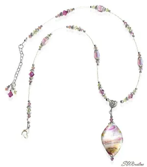 Venetian Rose Twist Crystal Necklace