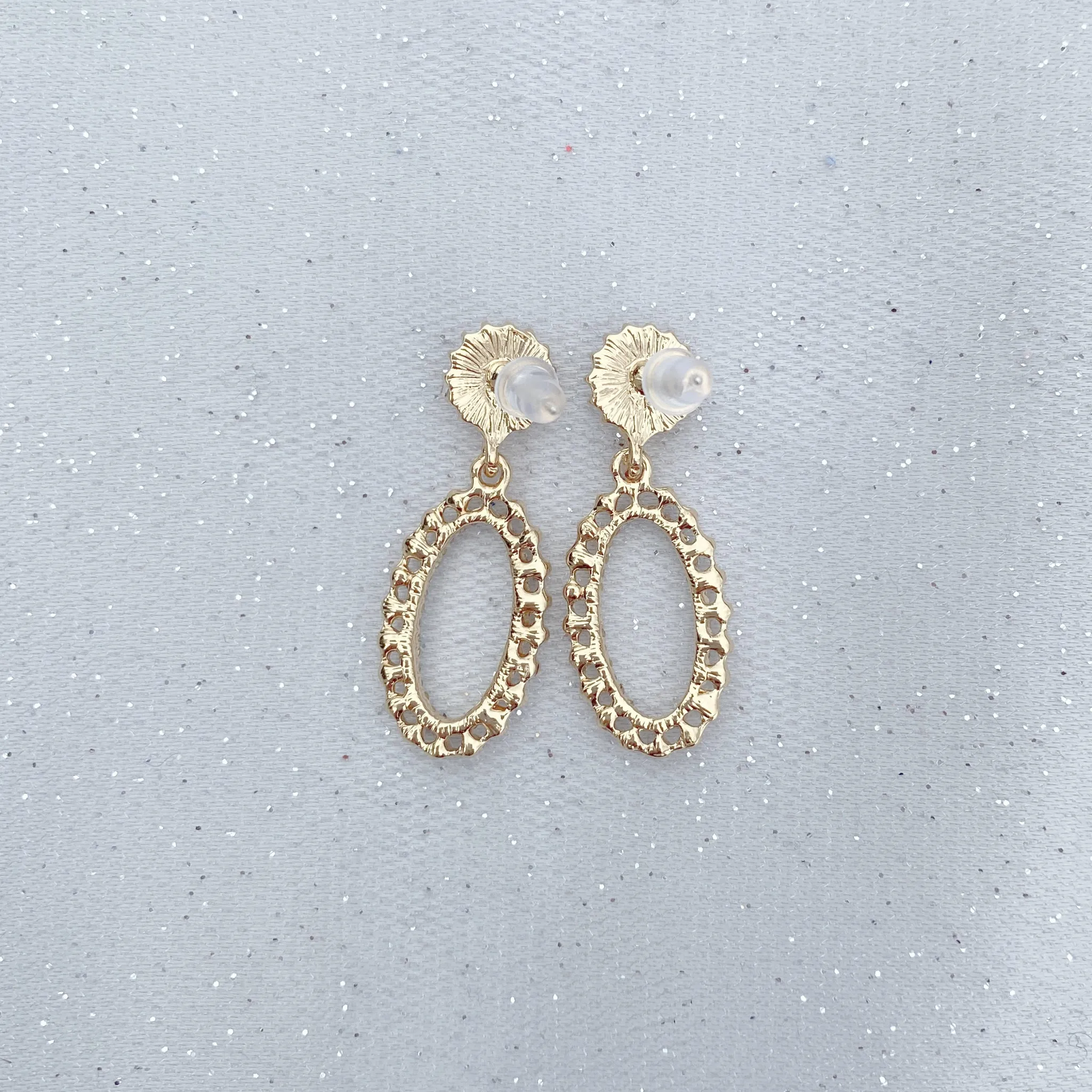 Vintage Earrings Pearl Gold Oval