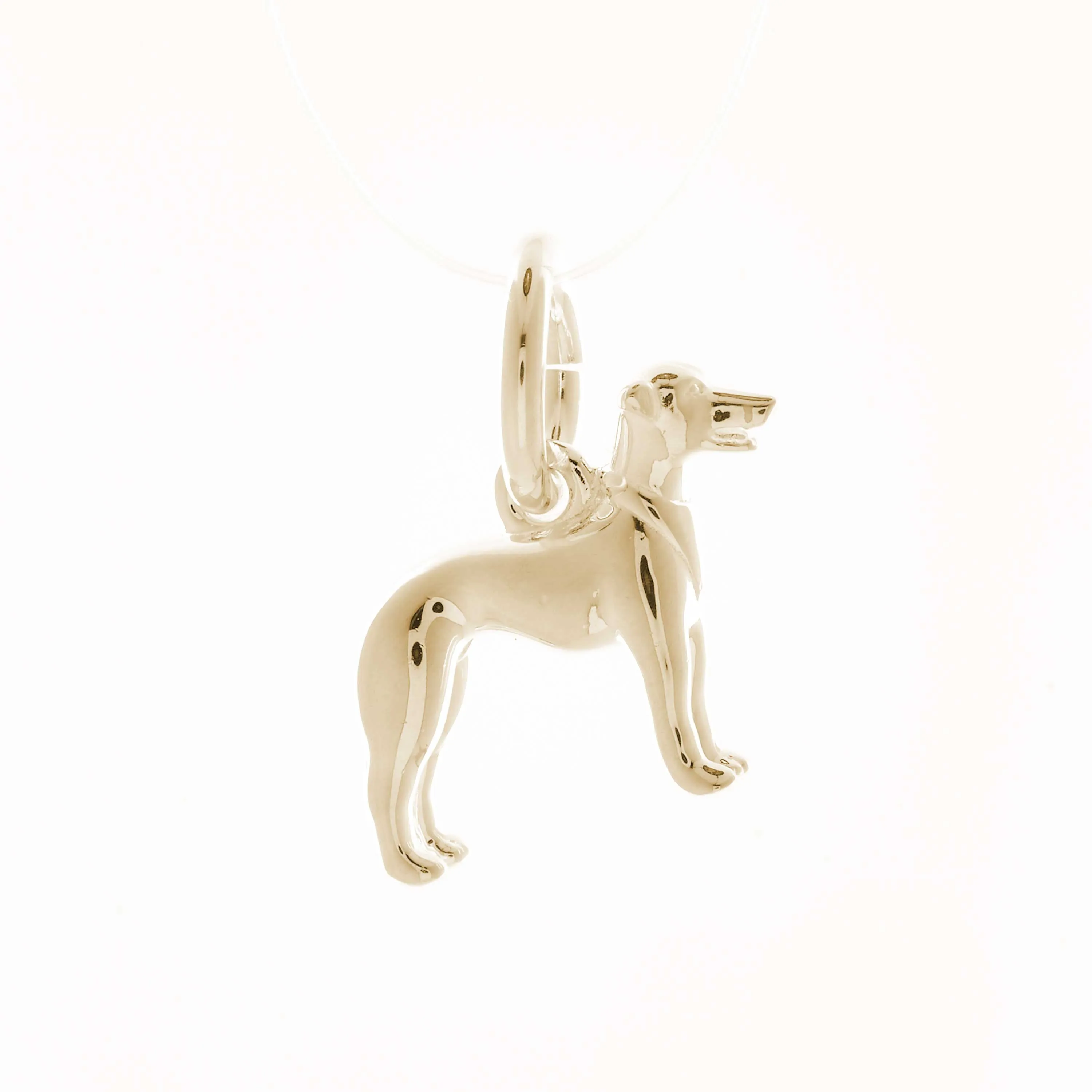 Whippet Solid Gold Dog Charm