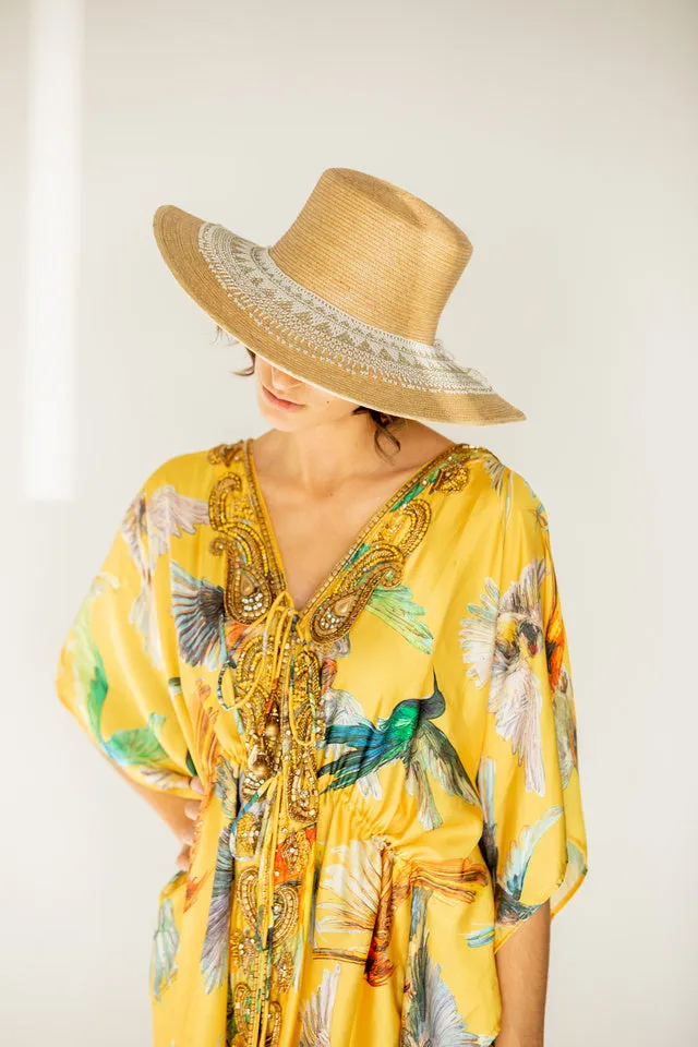 White Beaded Hat Necklace