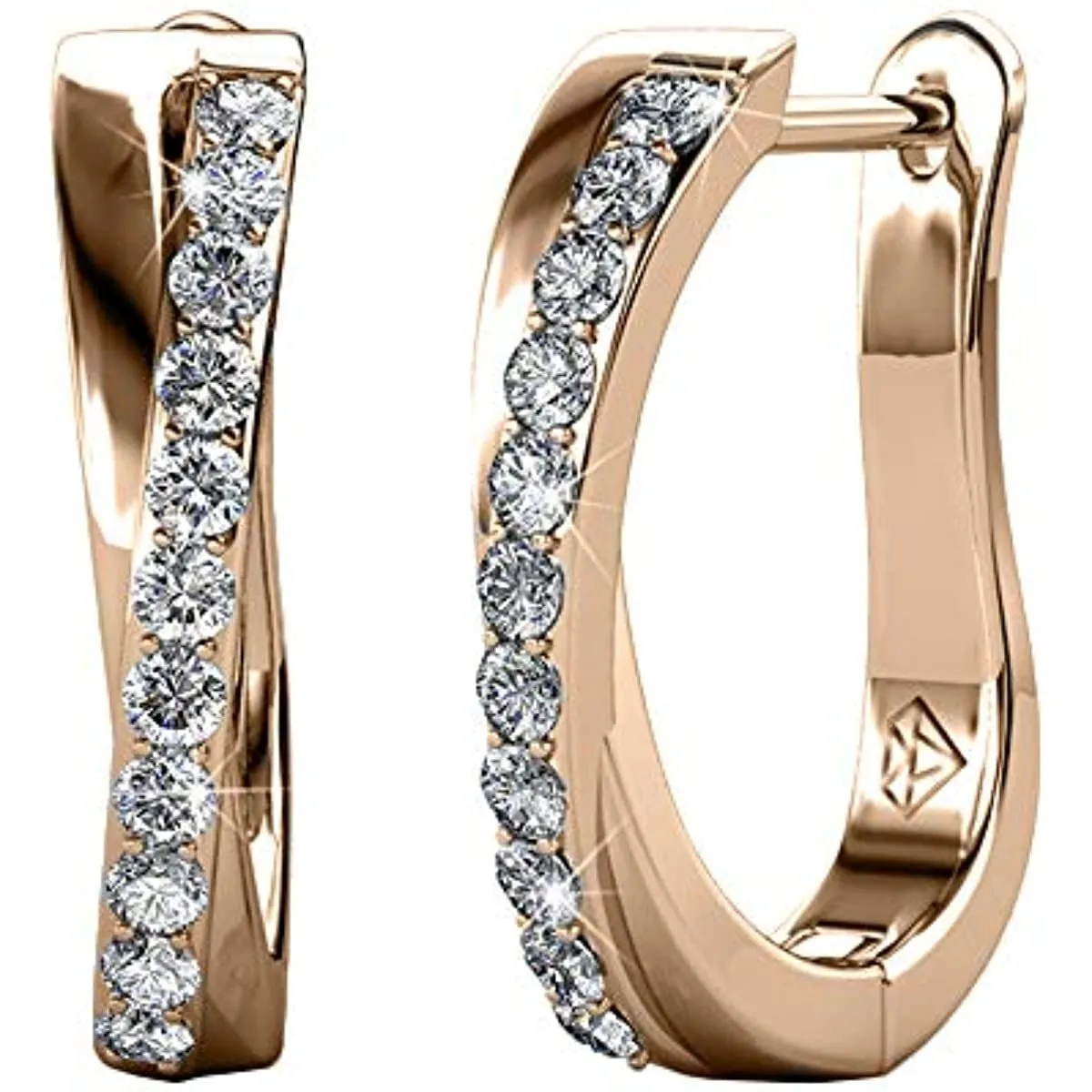 White Gold Plated Hoop Earrings For Women Twisted Silver Hoops Earring