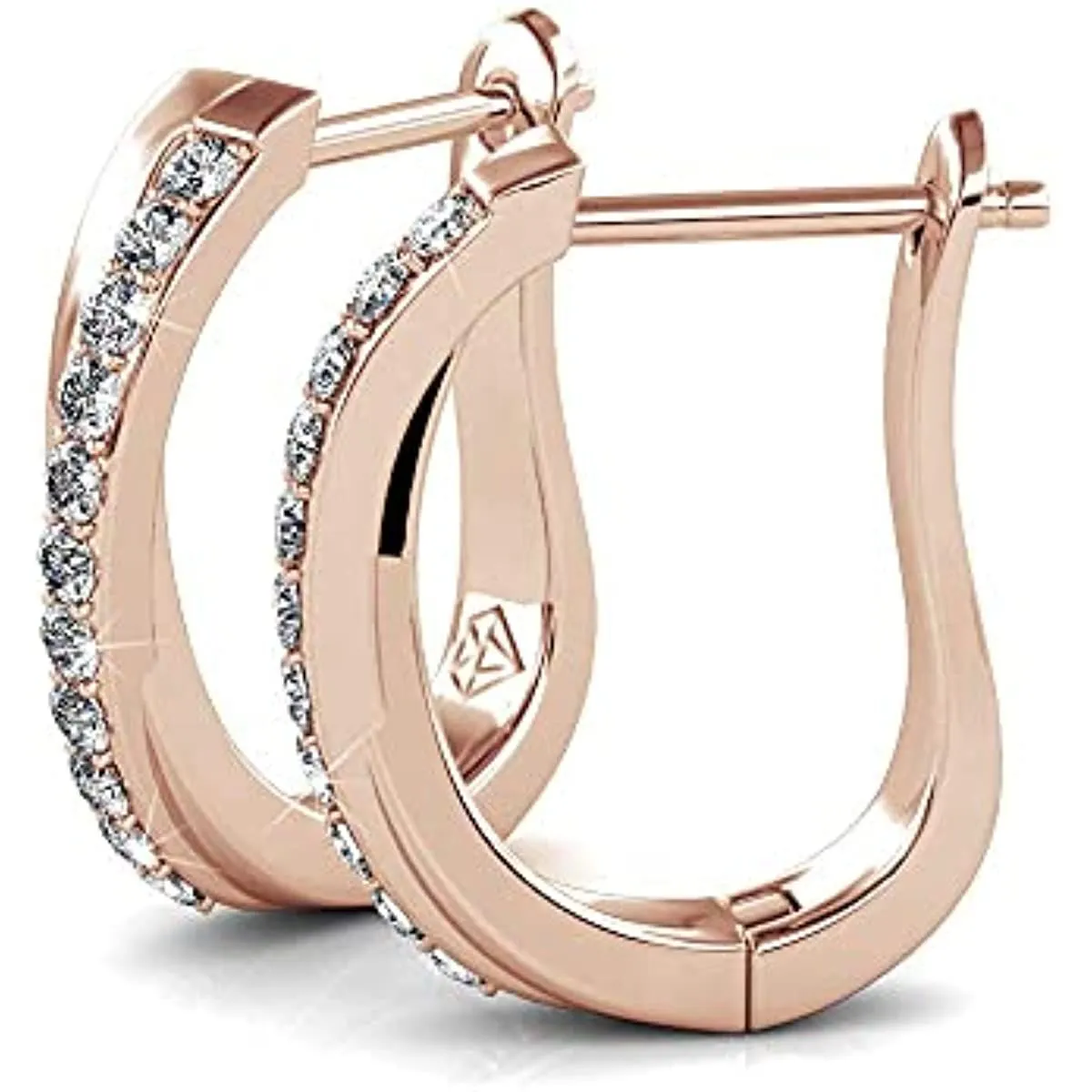 White Gold Plated Hoop Earrings For Women Twisted Silver Hoops Earring