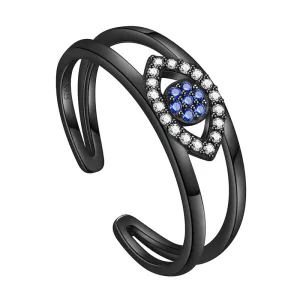 Women Protection Symbol Blue Evil Eye Ring 925 sterling silver