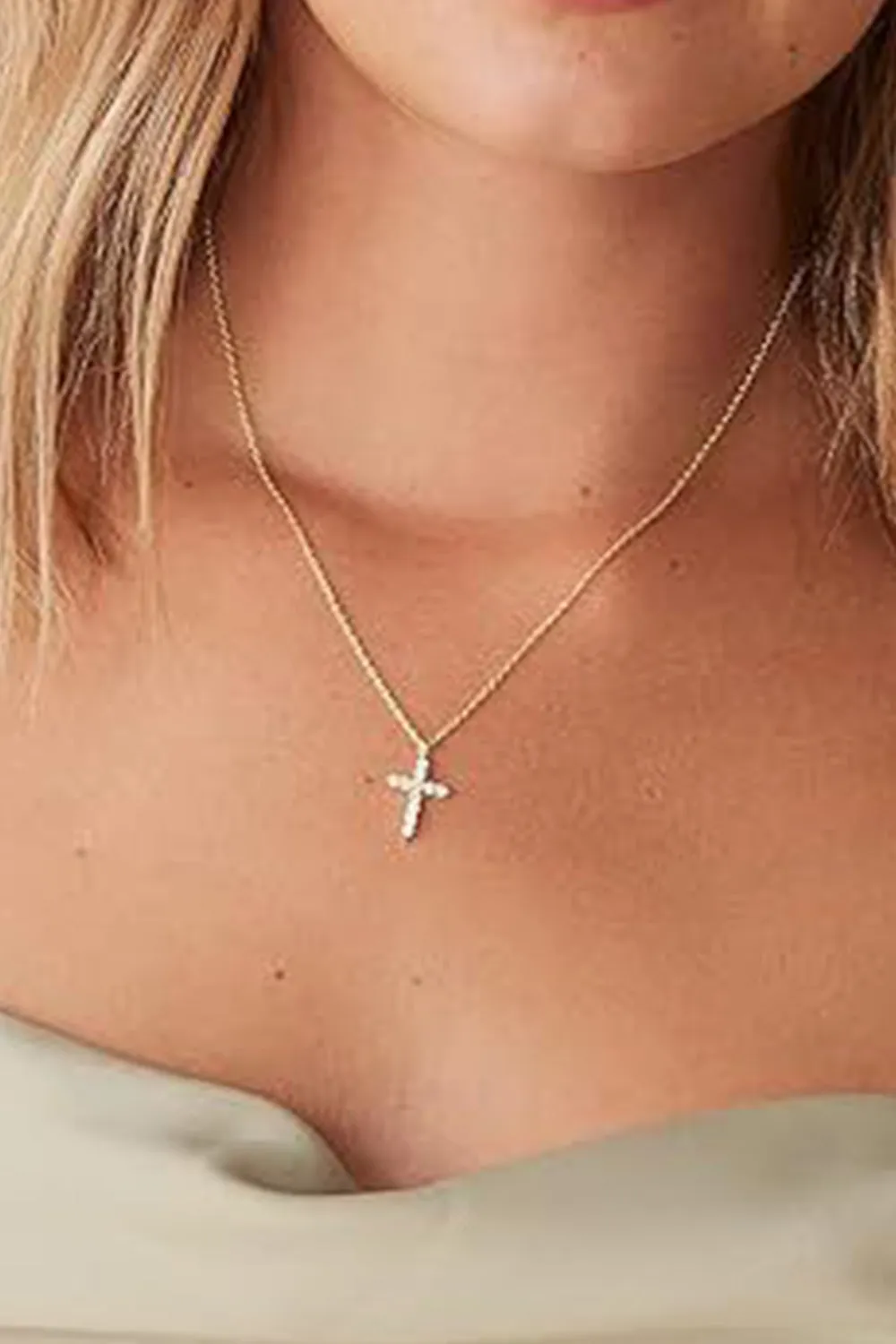 Zircon Cross Necklace