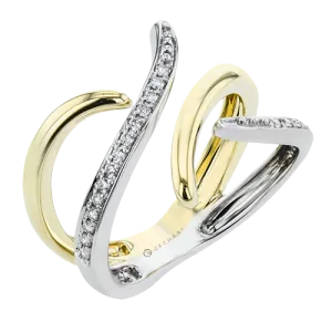 ZR2200 Right Hand Ring in 14k Gold with Diamonds